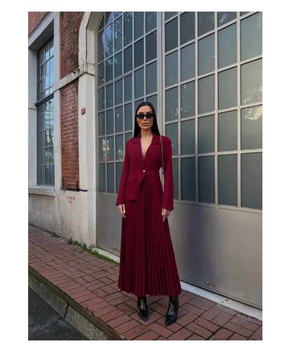 Kadın Ceket Pileli Elbise