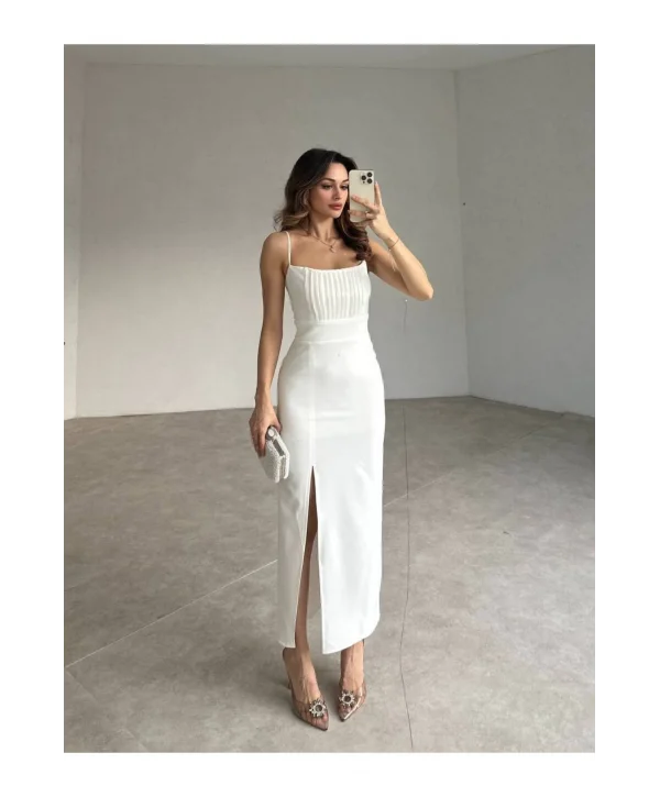 Kadın Drapeli Yırtmaçlı Elbise