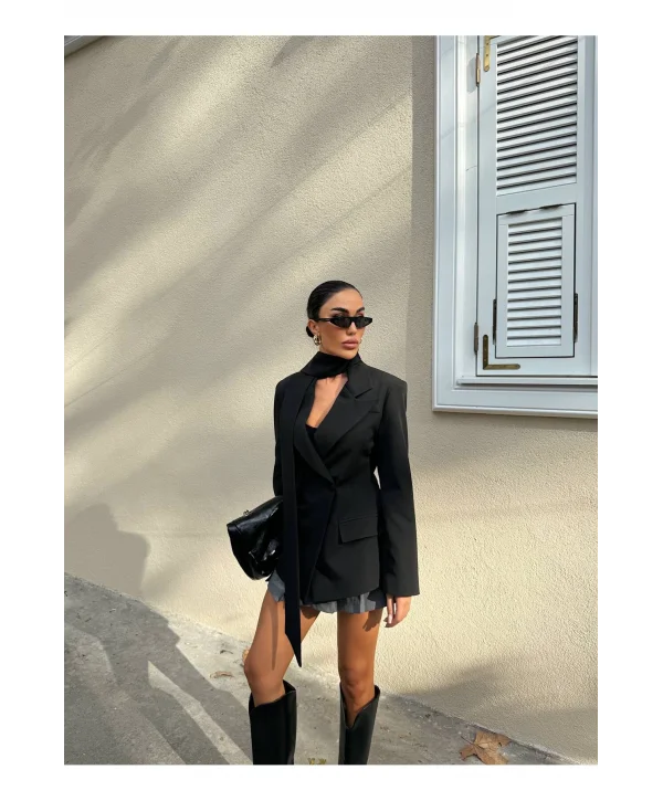 Kadın Modern Tasarım Şal Detaylı Ceket