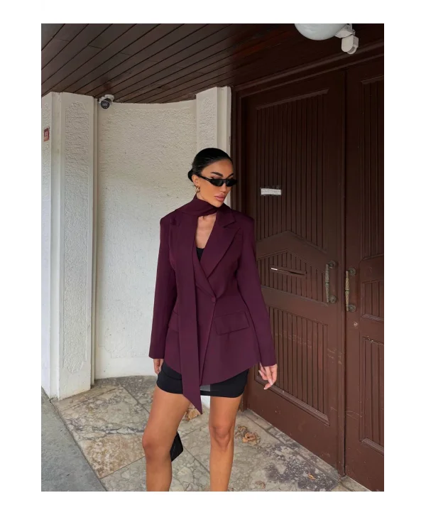 Kadın Modern Tasarım Şal Detaylı Ceket