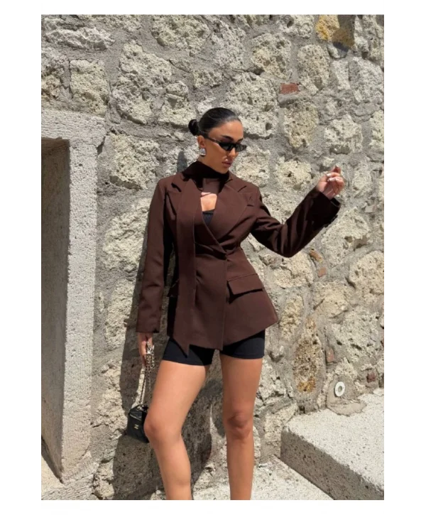 Kadın Modern Tasarım Şal Detaylı Ceket