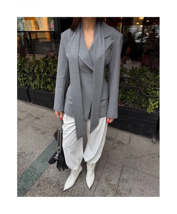 Kadın Modern Tasarım Şal Detaylı Ceket