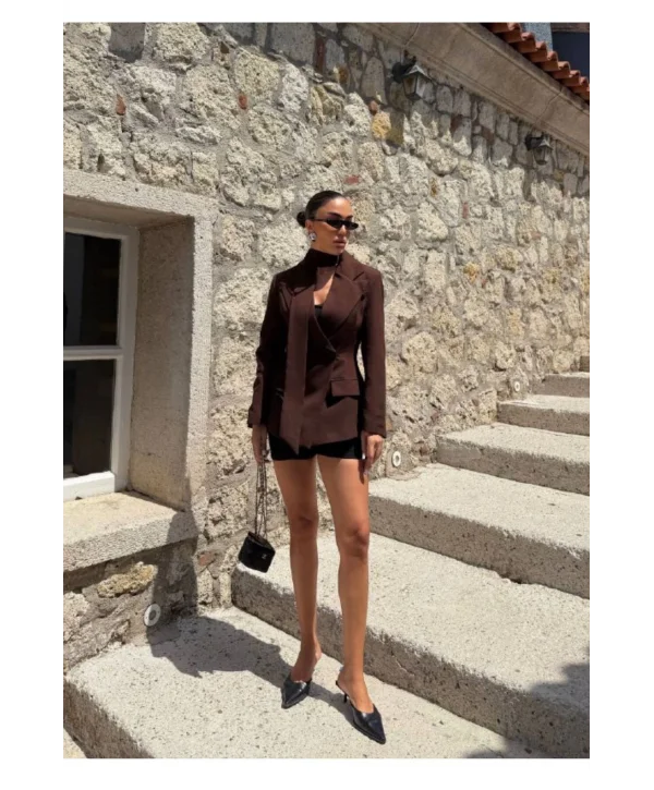 Kadın Modern Tasarım Şal Detaylı Ceket