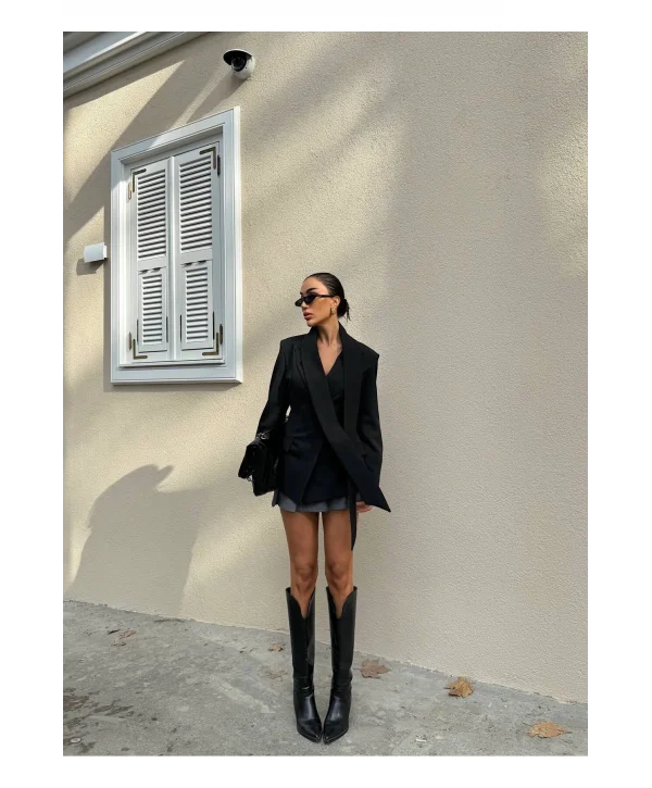 Kadın Modern Tasarım Şal Detaylı Ceket