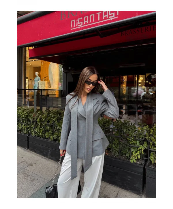 Kadın Modern Tasarım Şal Detaylı Ceket