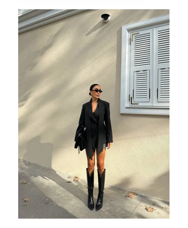 Kadın Modern Tasarım Şal Detaylı Ceket