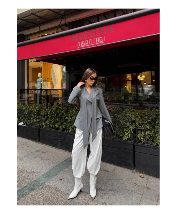 Kadın Modern Tasarım Şal Detaylı Ceket