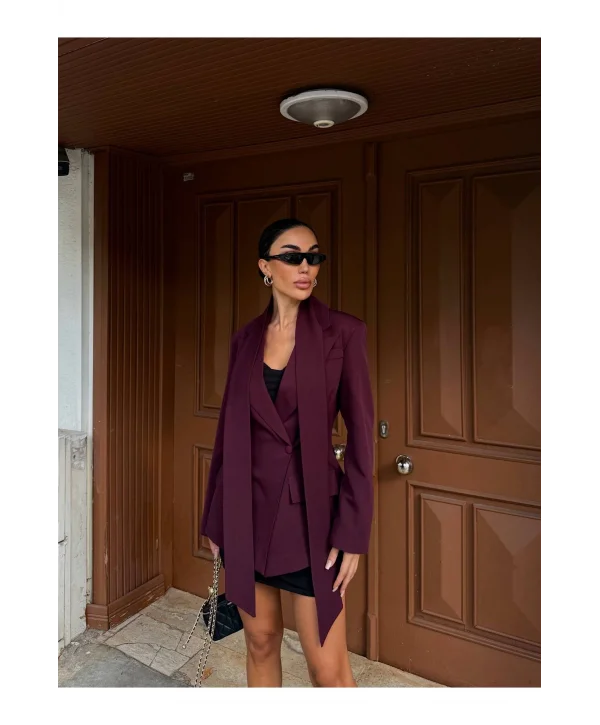 Kadın Modern Tasarım Şal Detaylı Ceket