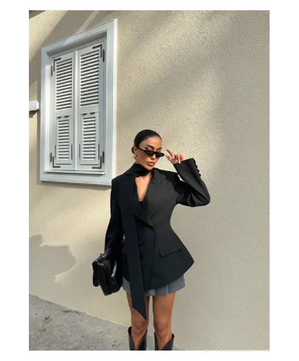 Kadın Modern Tasarım Şal Detaylı Ceket