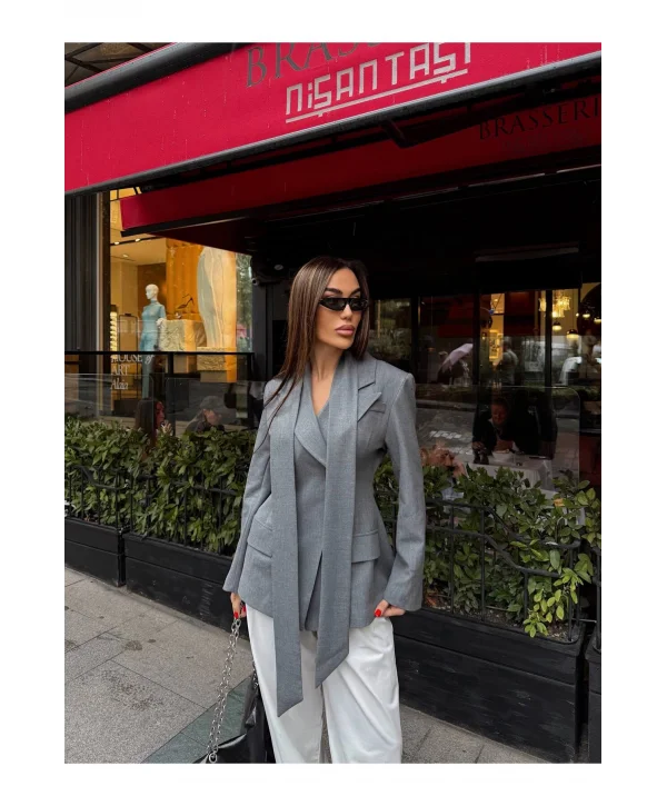 Kadın Modern Tasarım Şal Detaylı Ceket