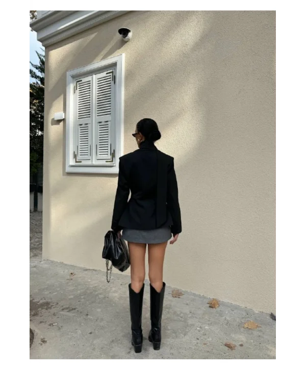 Kadın Modern Tasarım Şal Detaylı Ceket