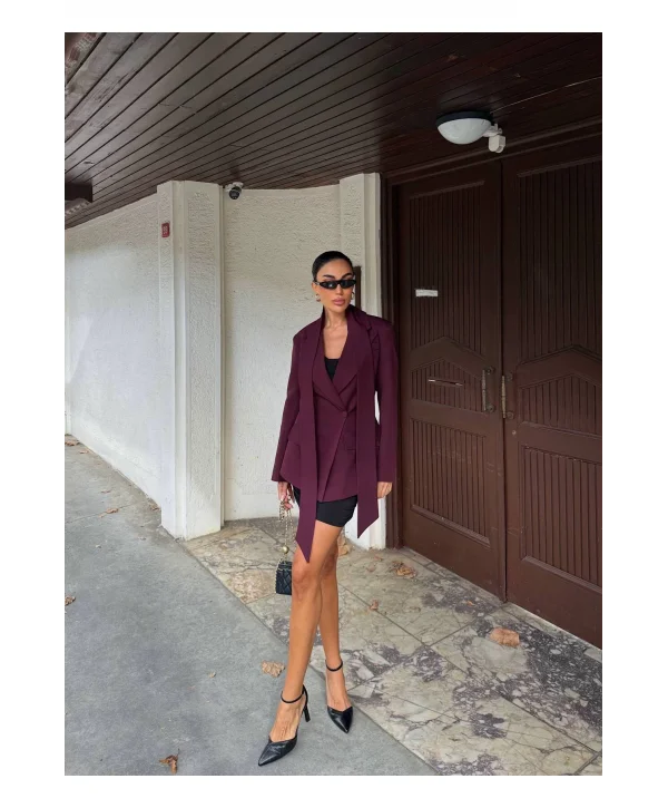 Kadın Modern Tasarım Şal Detaylı Ceket