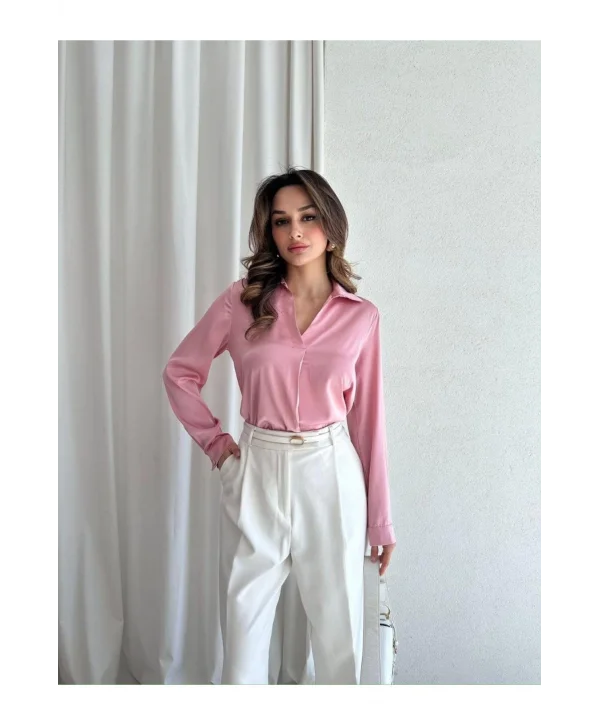 Kadın Saten Gömlek Bluz
