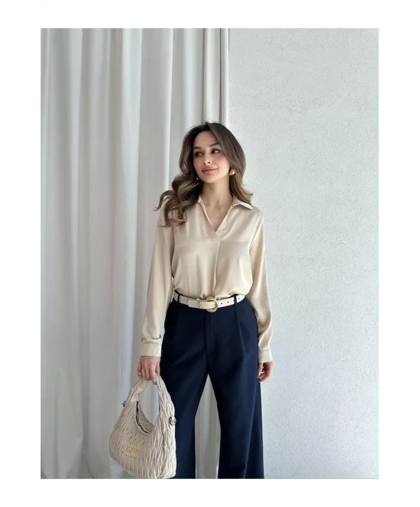 Kadın Saten Gömlek Bluz