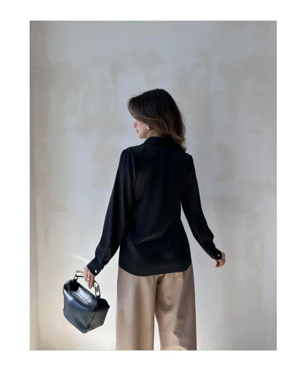 Kadın Saten Gömlek Bluz