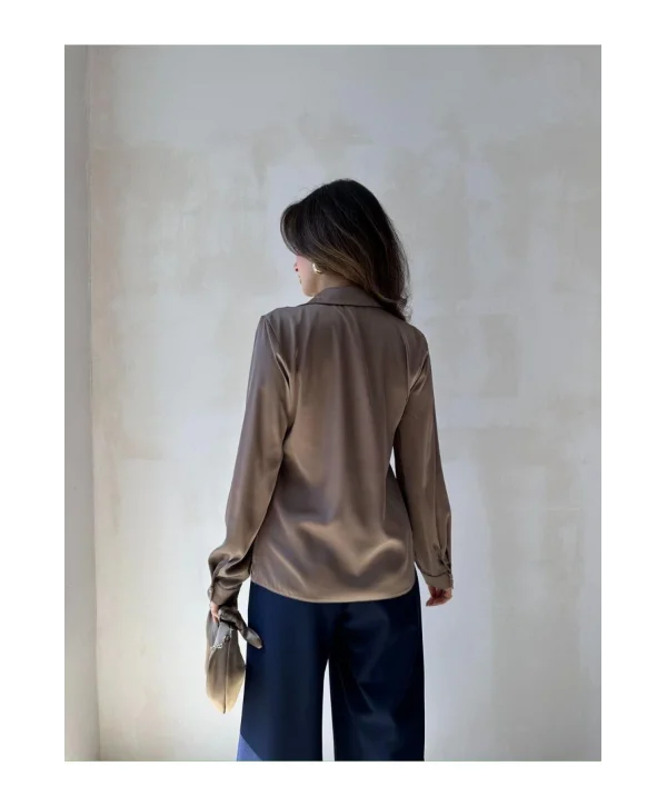 Kadın Saten Gömlek Bluz