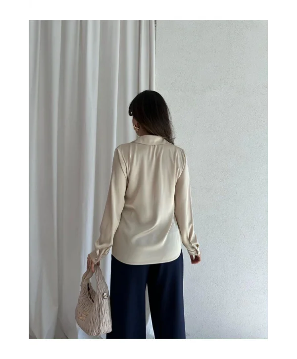 Kadın Saten Gömlek Bluz