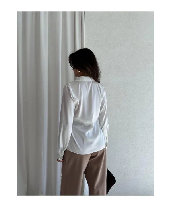 Kadın Saten Gömlek Bluz