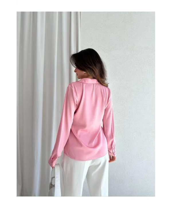 Kadın Saten Gömlek Bluz
