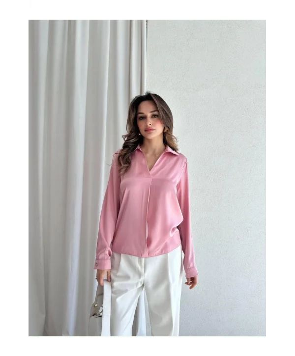 Kadın Saten Gömlek Bluz