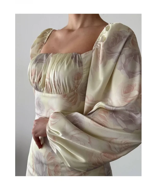 Kadın Saten Maxi Elbise