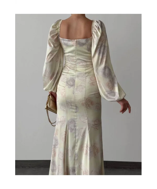 Kadın Saten Maxi Elbise