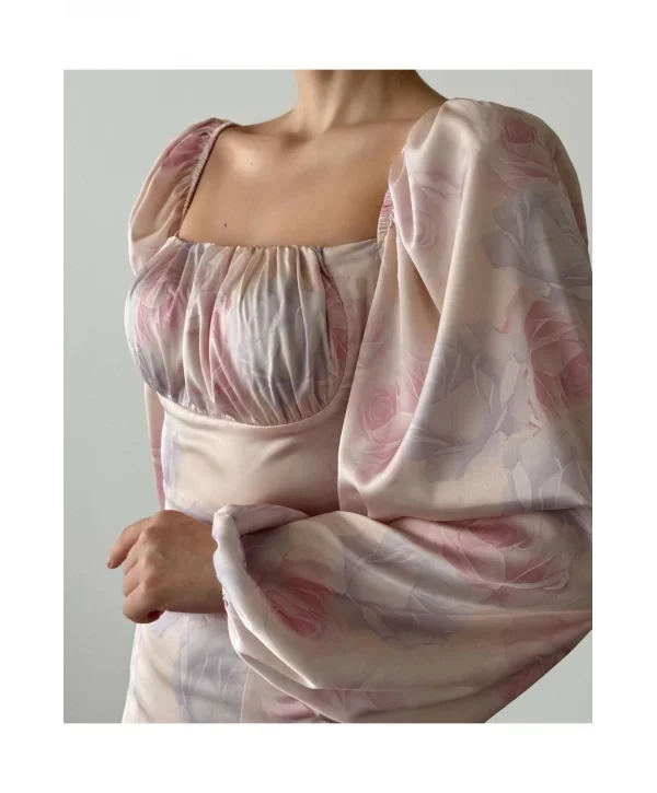 Kadın Saten Maxi Elbise