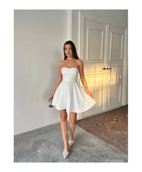 Kadın Straplez Mini Elbise