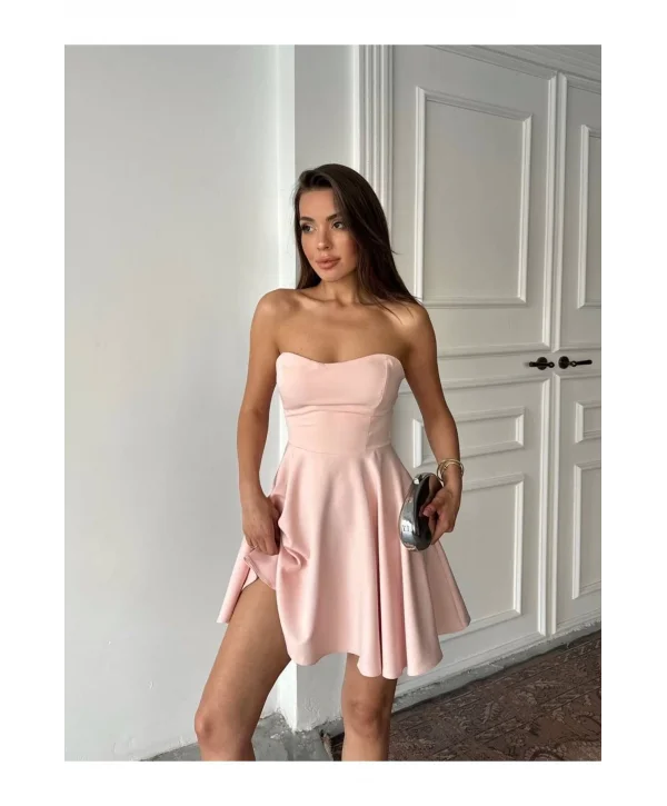 Kadın Straplez Mini Elbise