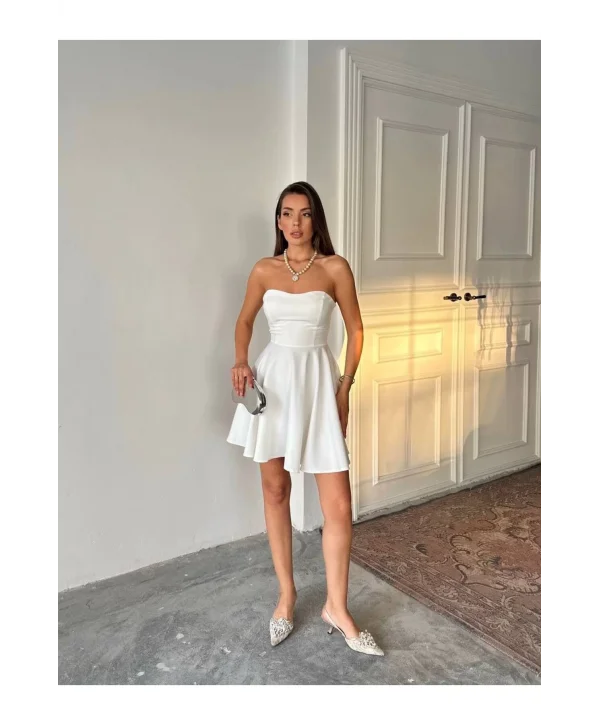 Kadın Straplez Mini Elbise