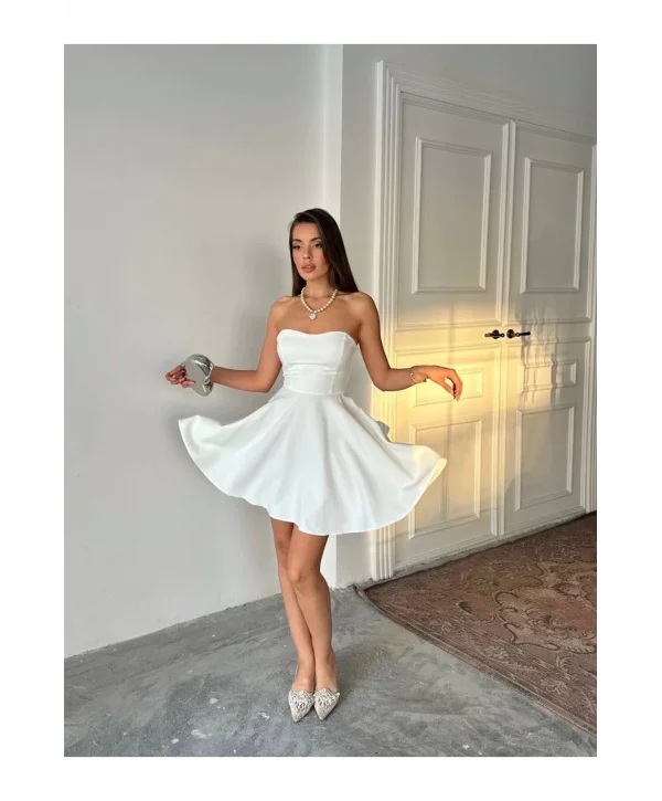 Kadın Straplez Mini Elbise