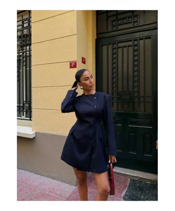 Kadın Uzun Kollu Kruvaze Ceket Elbise