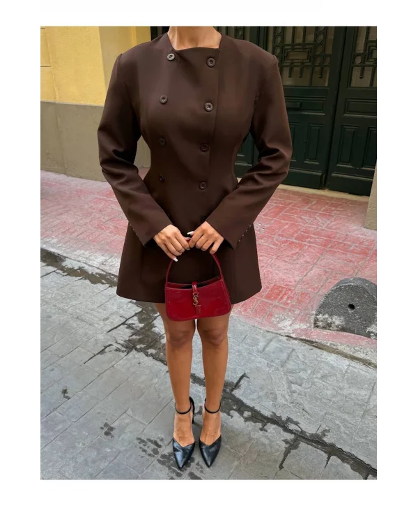 Kadın Uzun Kollu Kruvaze Ceket Elbise