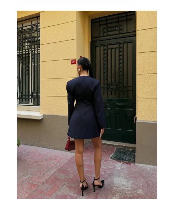 Kadın Uzun Kollu Kruvaze Ceket Elbise