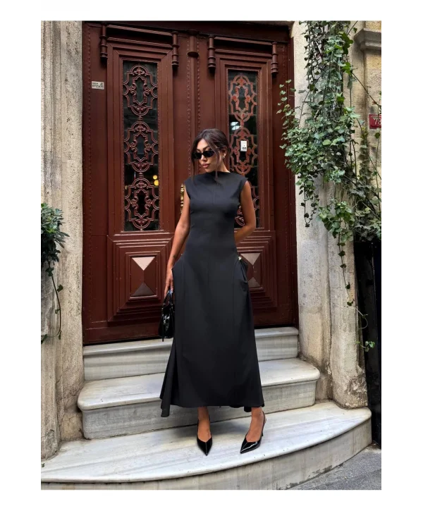 Kadın Vatkalı Maxi Elbise