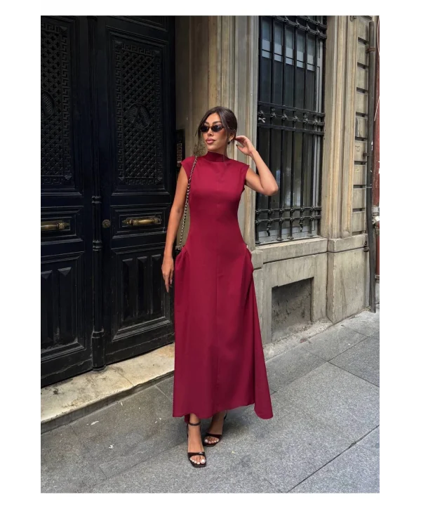 Kadın Vatkalı Maxi Elbise