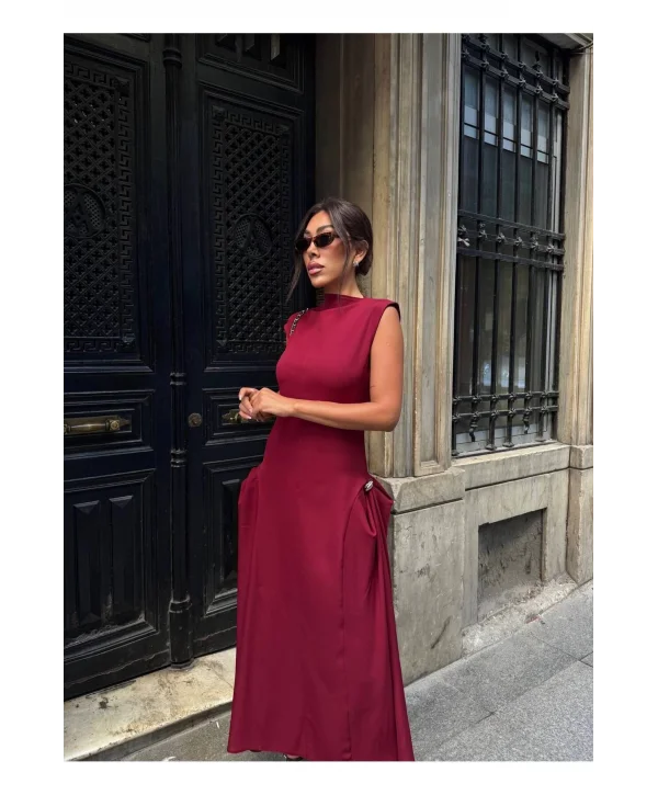 Kadın Vatkalı Maxi Elbise