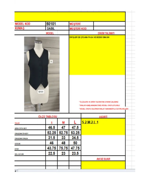 Kadın Düğmeli Klasik Mavi Yelek