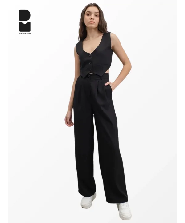 Kadın Siyah Bol Paça Palazzo Pantolon