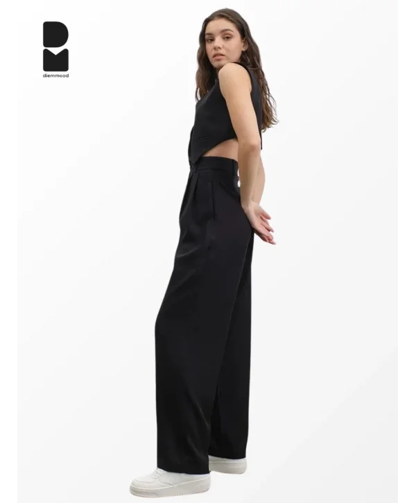 Kadın Siyah Bol Paça Palazzo Pantolon