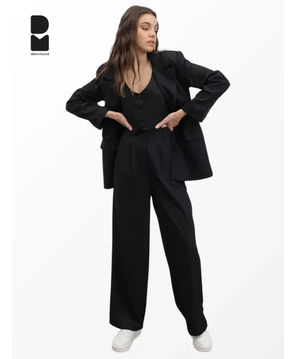 Kadın Siyah Bol Paça Palazzo Pantolon