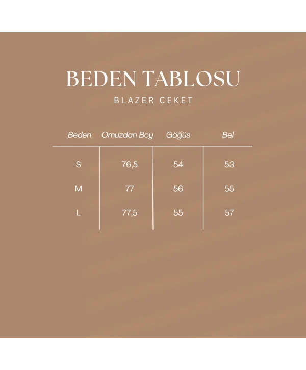 Kadın Oversize Tek Düğmeli Vatkalı Blazer Ceket