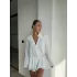 Beyaz Pileli Mini Elbise
