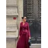 Bordo Kemerli Blazer Ceket ve Pilliseli Takım