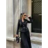 Siyah Kemerli Blazer Ceket ve Piliseli Takım