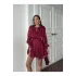 Vatkalı Jakarlı Tül Mini Elbise