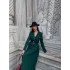 Yeşil Kemerli Blazer Ceket ve Piliseli Etek Takım