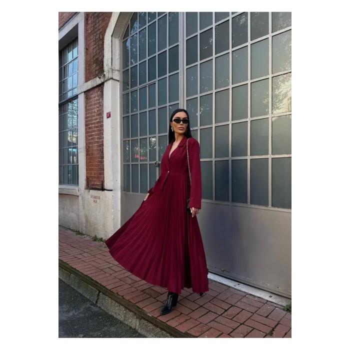 Kadın Ceket Pileli Elbise