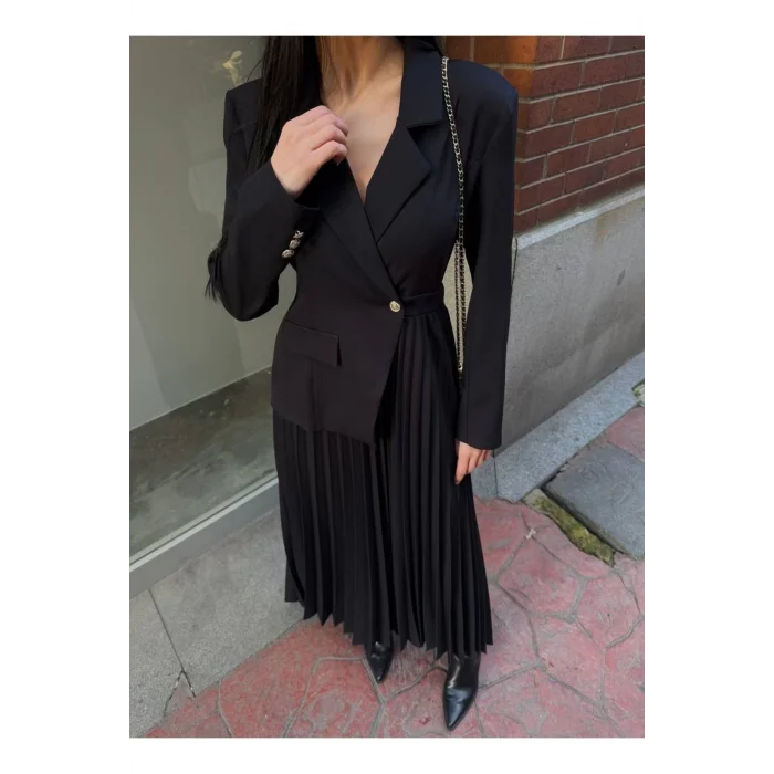 Kadın Ceket Pileli Elbise