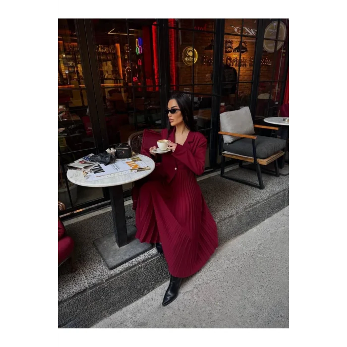 Kadın Ceket Pileli Elbise